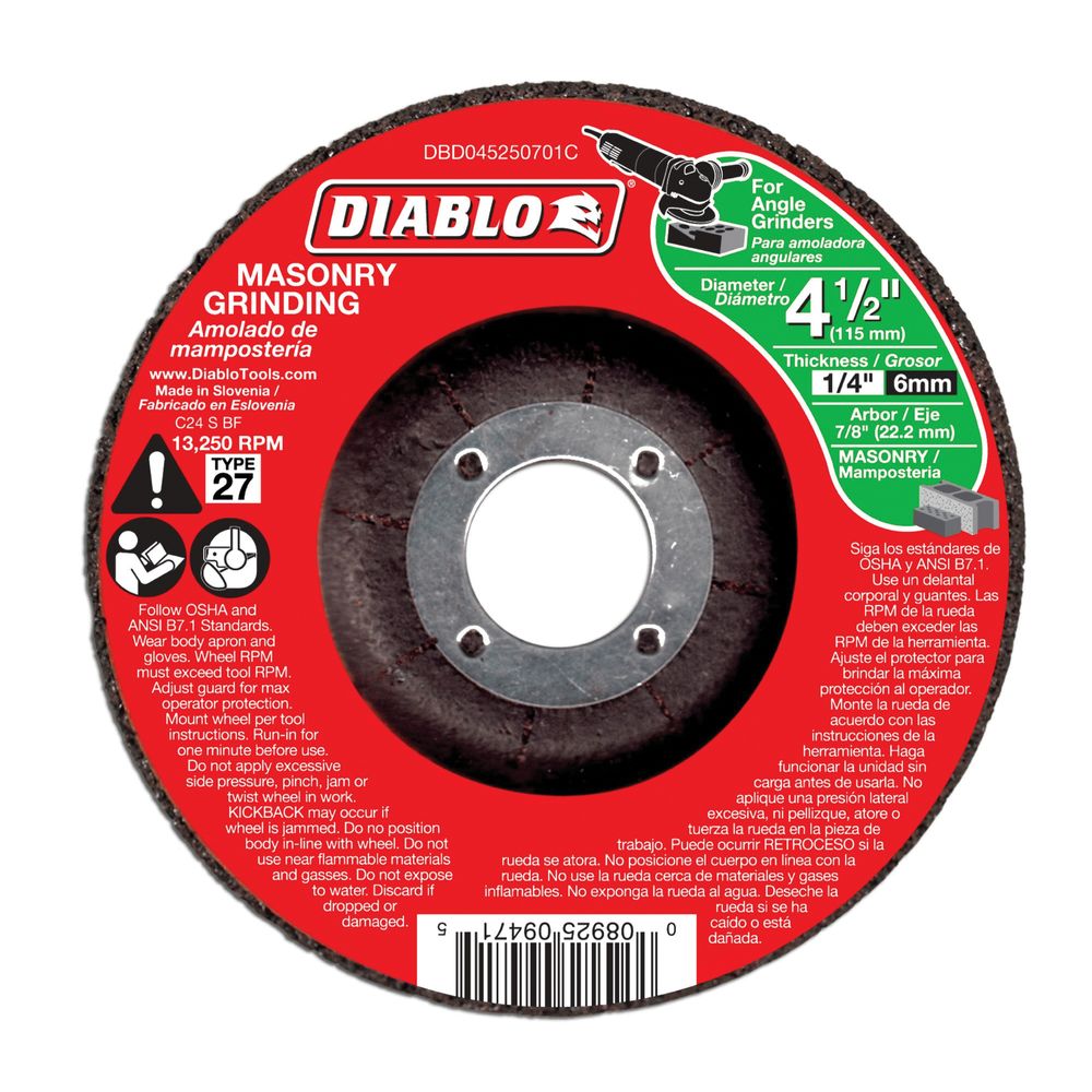 Diablo 4-1/2 in. x 1/4 in. Masonry Grinding Disc