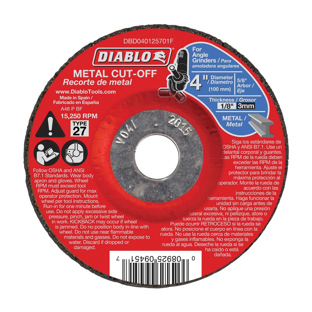 Diablo 4 in. Metal Cut-Off Disc