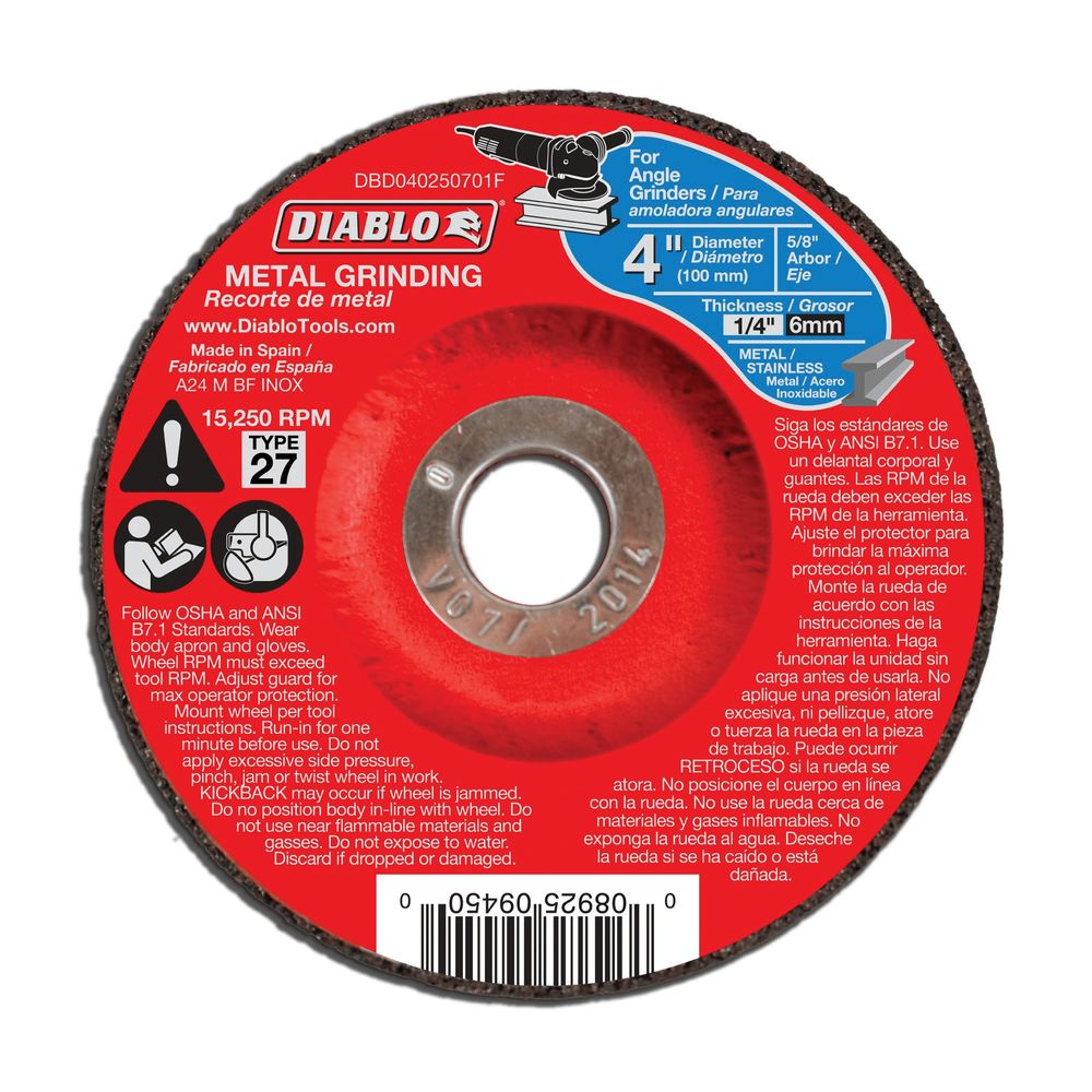 Diablo 7848864 4 in. Metal Grinding Disc