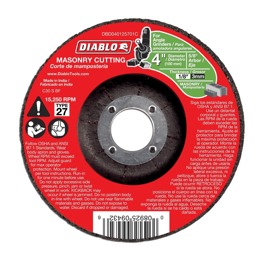 Diablo 4 in. Masonry Cut-Off Disc