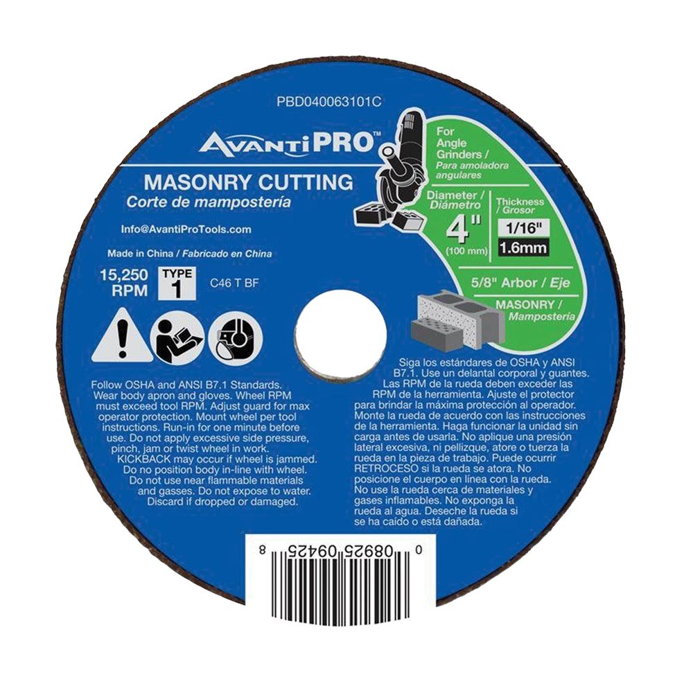 Avanti Pro 4 in. Masonry Cut-Off Wheel