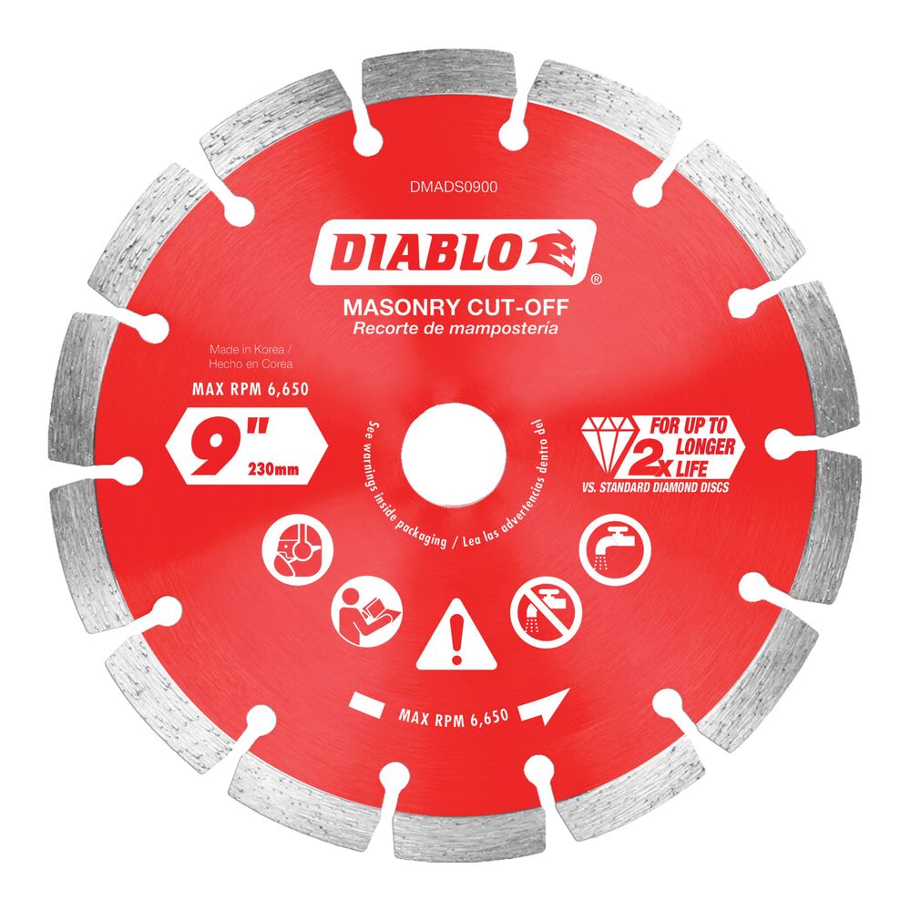 Diablo 9 in. Segmented Diamond Masonry Cut-Off Disc Blade
