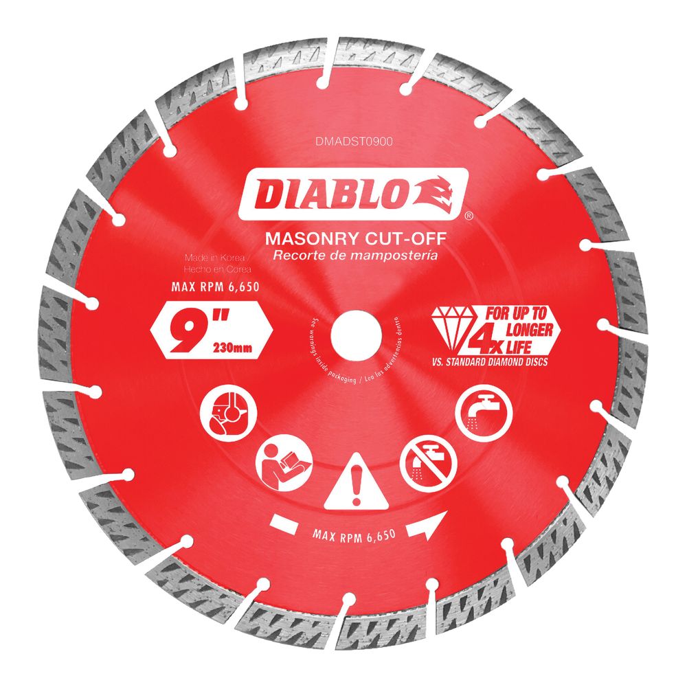 Diablo 9 in. Segmented Turbo Cut-Off Diamond Disc Blade