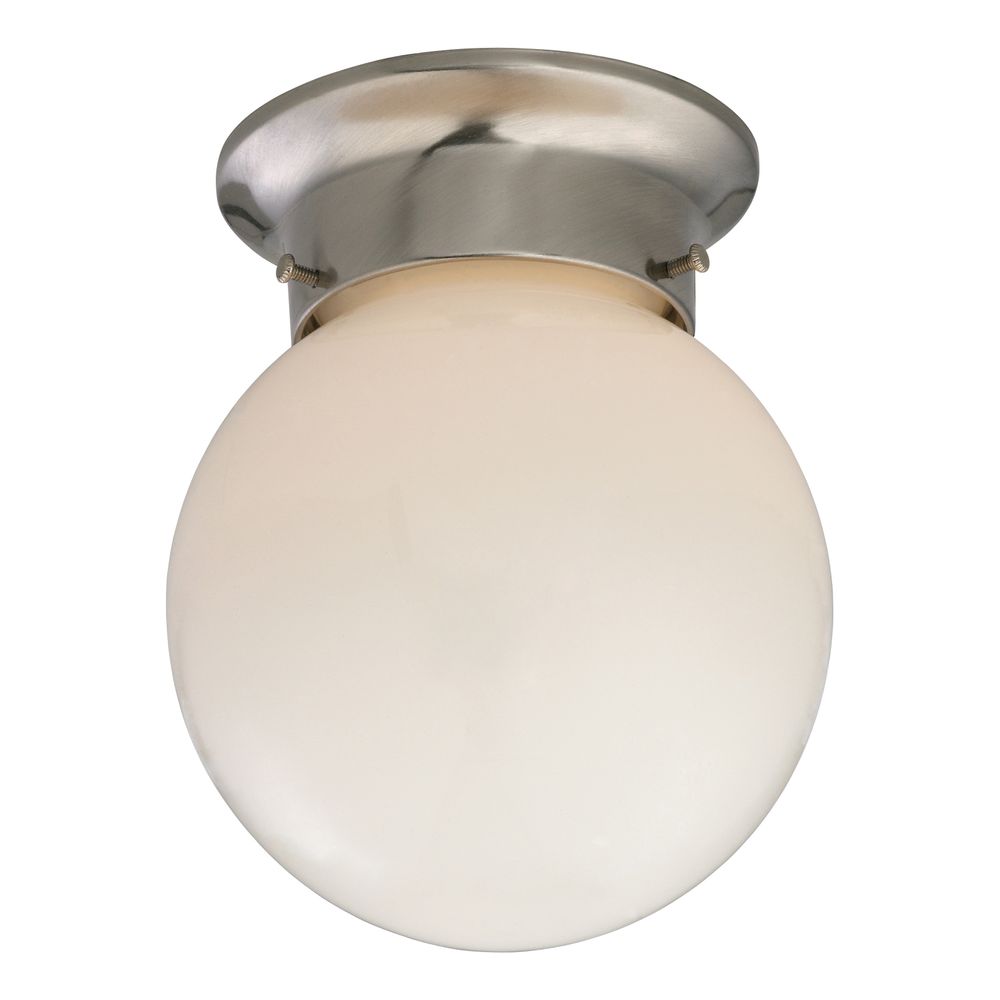 Boston Harbor 1-Light Opal Glass Flush Mount Ceiling Fixture
