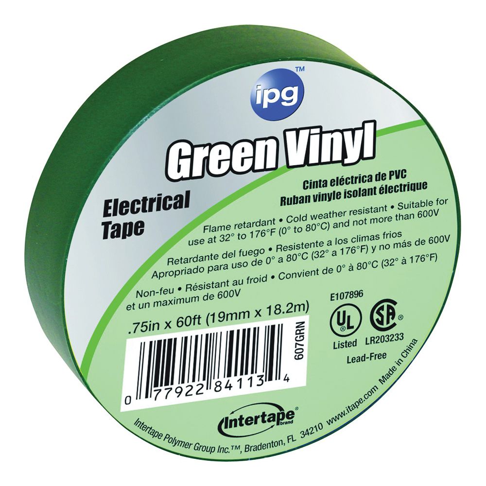IPG 3/4 in. x 60 ft. Green Electrical Tape