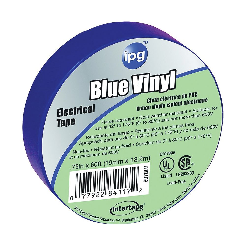 IPG 3/4 in. x 60 ft. Blue Vinyl Electrical Tape