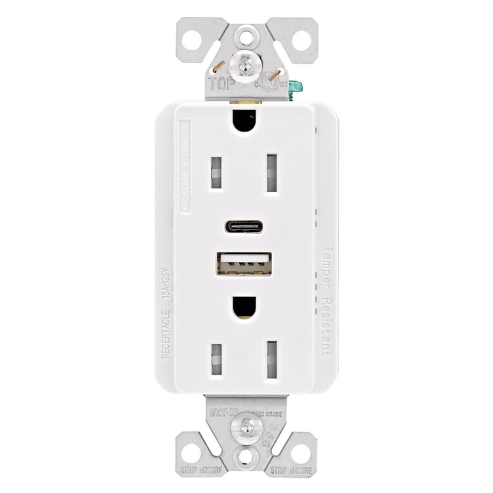 Eaton Wiring Devices 4896361 15 AMP USB Duplex Receptacle