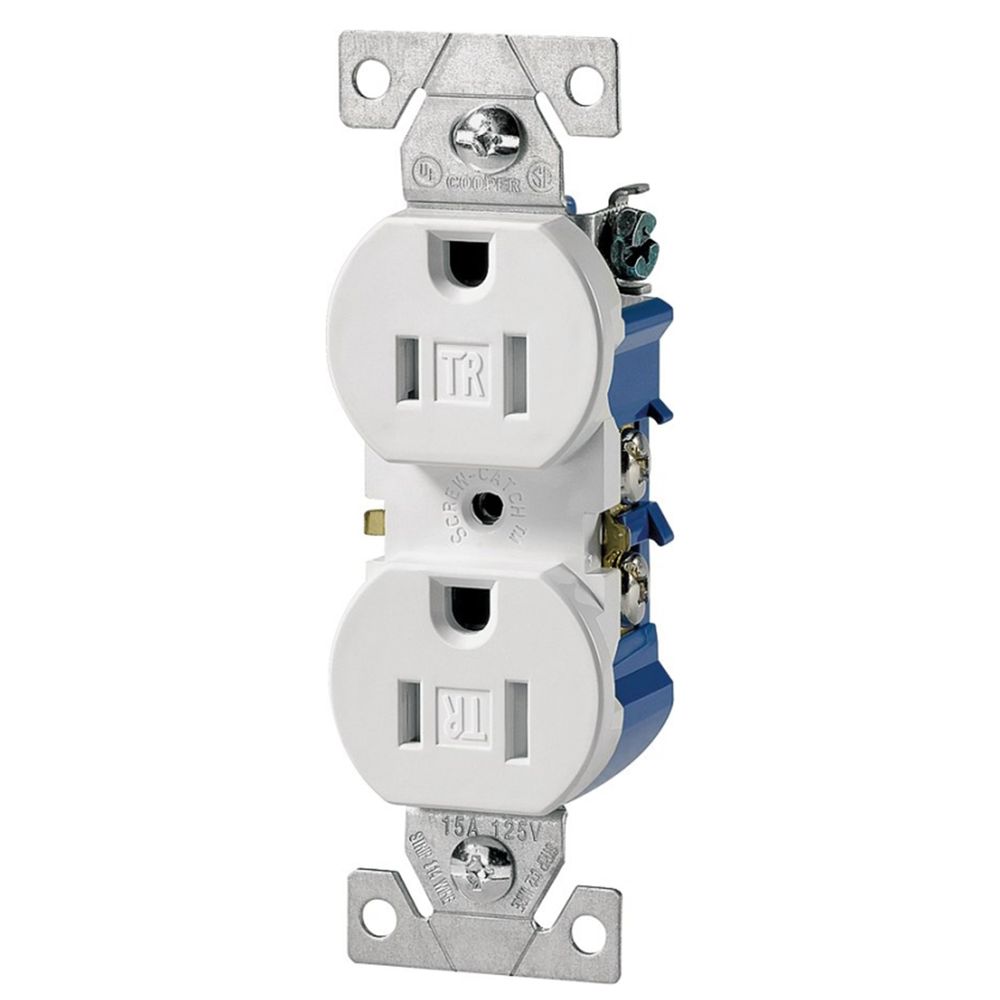 Eaton Wiring Devices TR270W Tamper-Resistant Duplex Receptacle, White