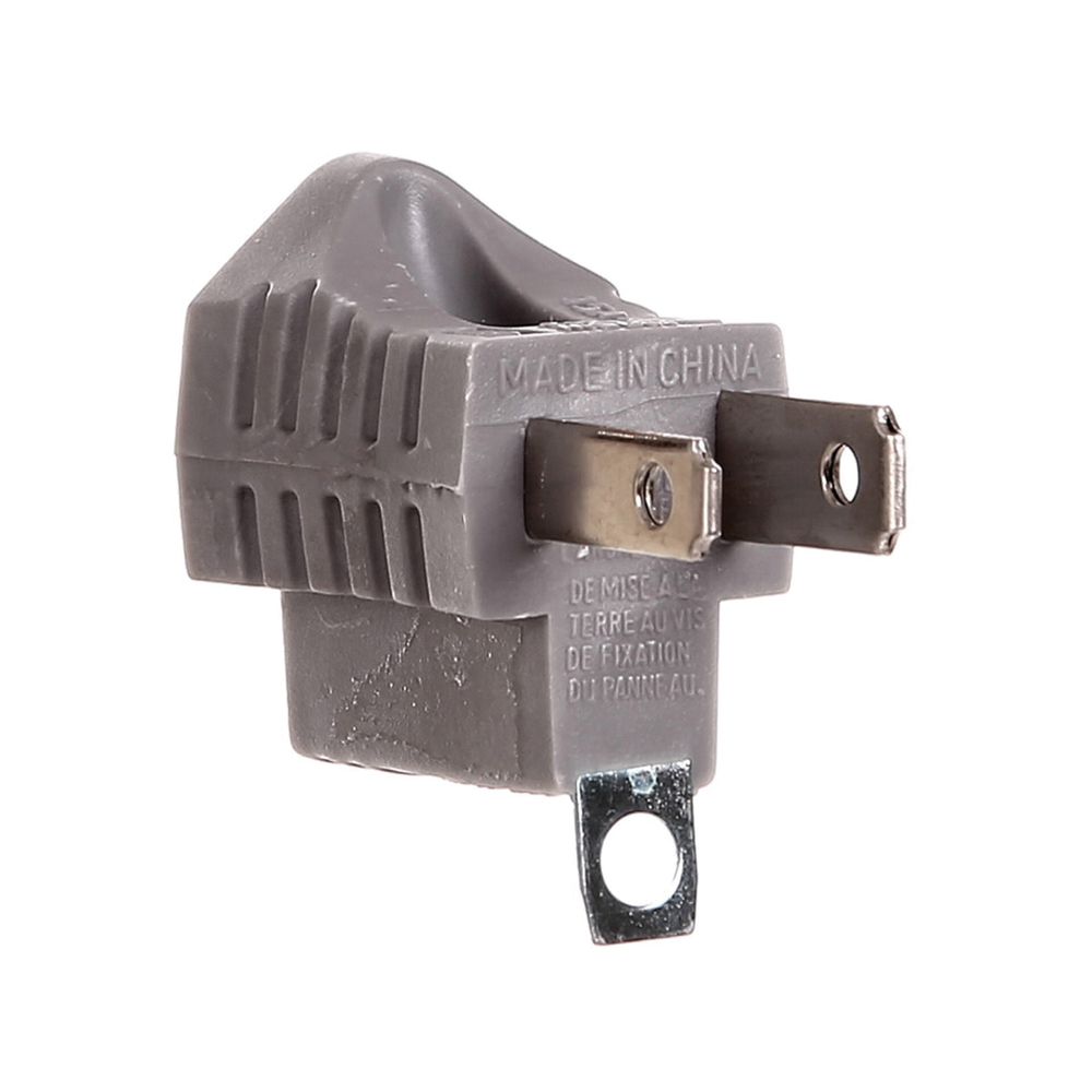 Eaton Wiring Devices Gray 2-Wire Grounding Outlet Adapter