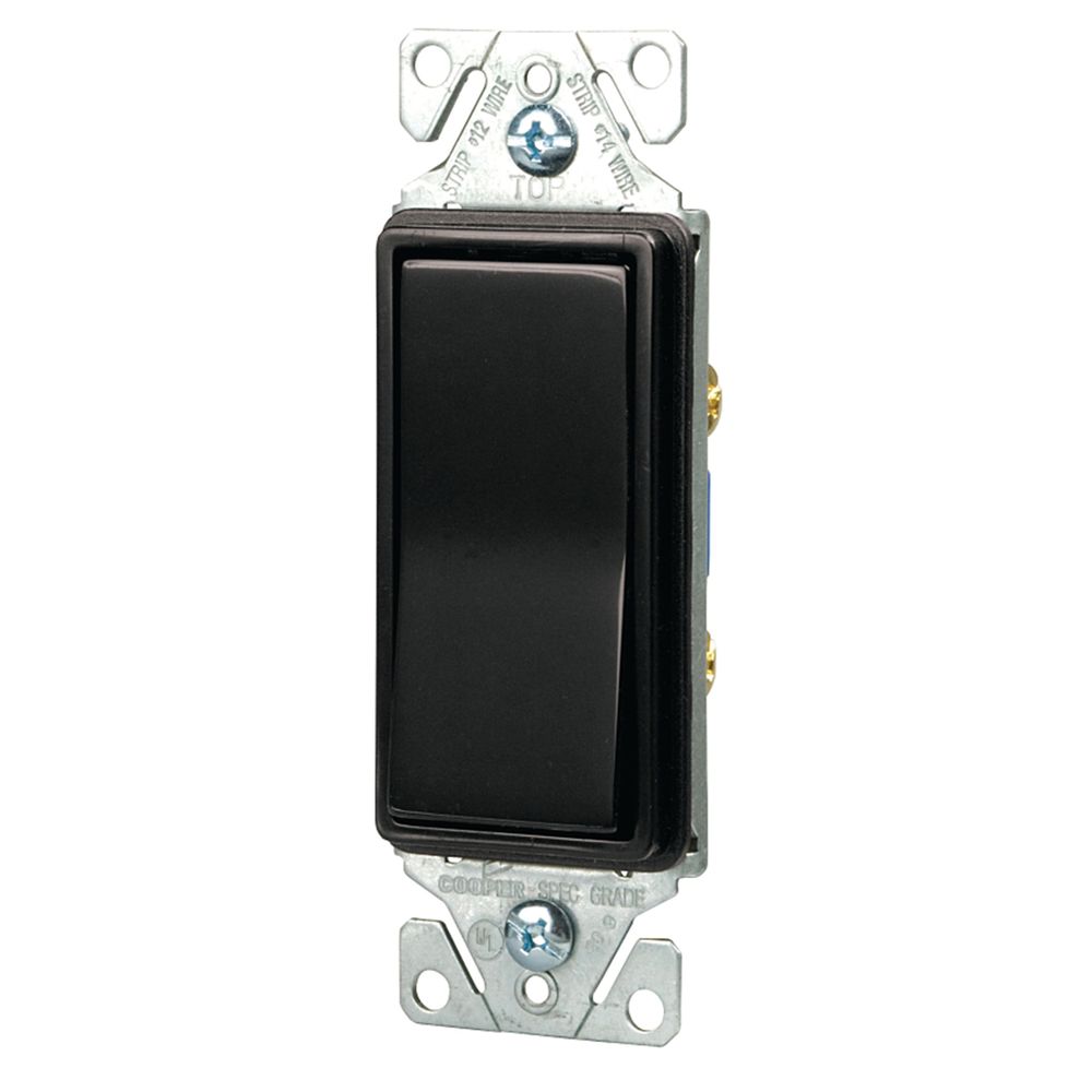 Eaton Wiring Devices 7501BK-BOX Single-Pole Rocker Switch, Black