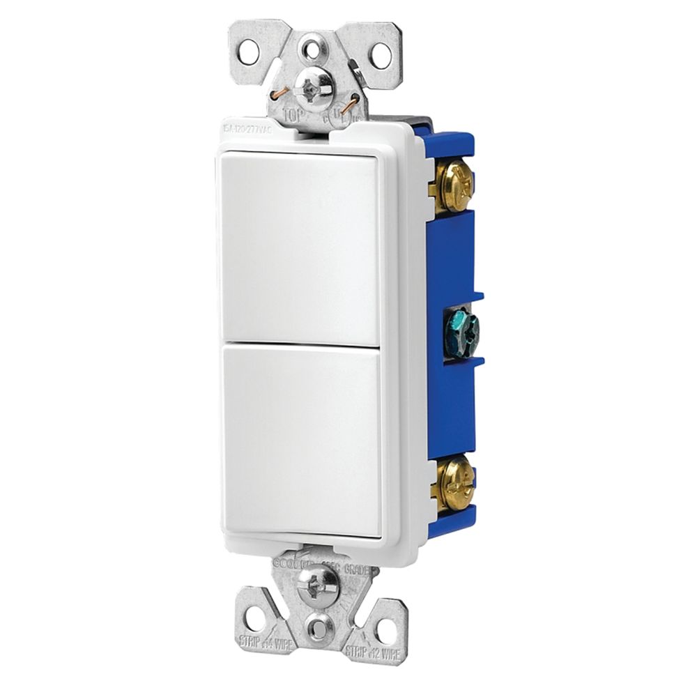 Eaton Wiring Devices 7358385 Decorator Duplex Combination Switch, White
