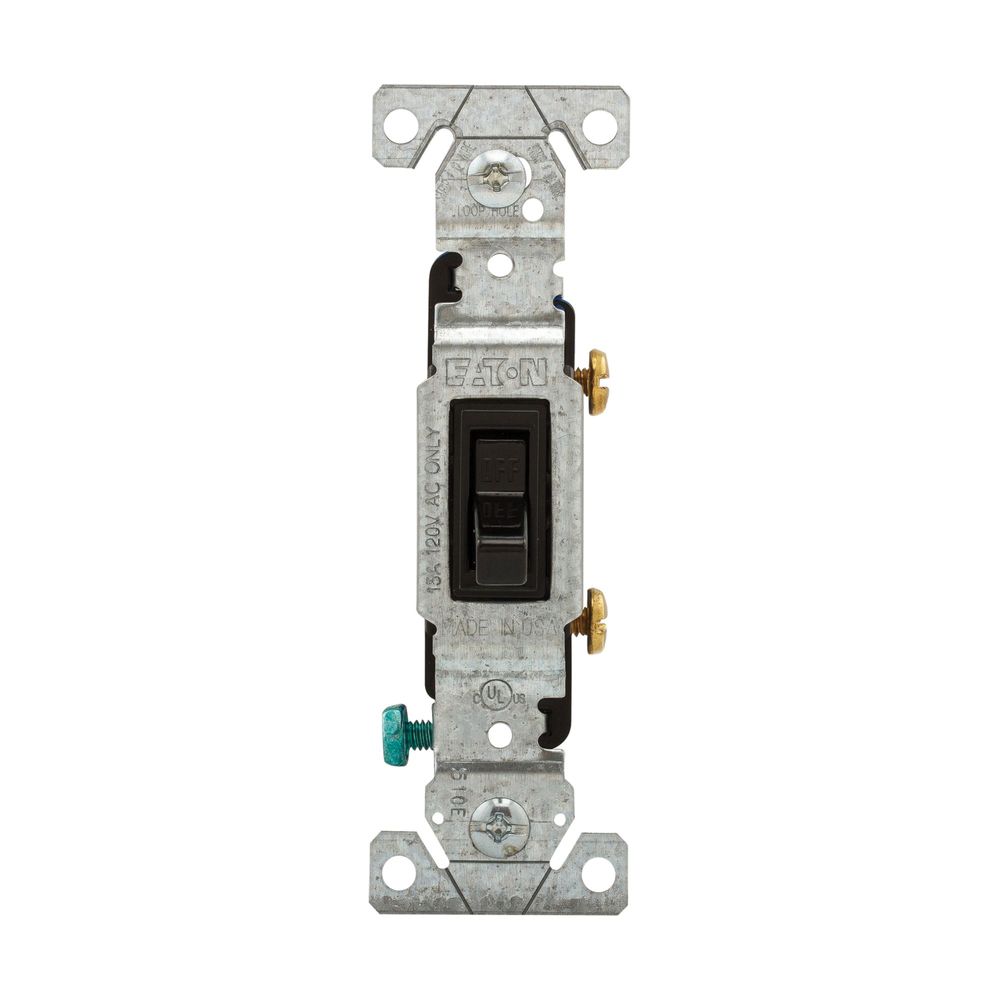 Eaton Wiring Devices 15 A 120 V Single Pole Toggle Switch, Black