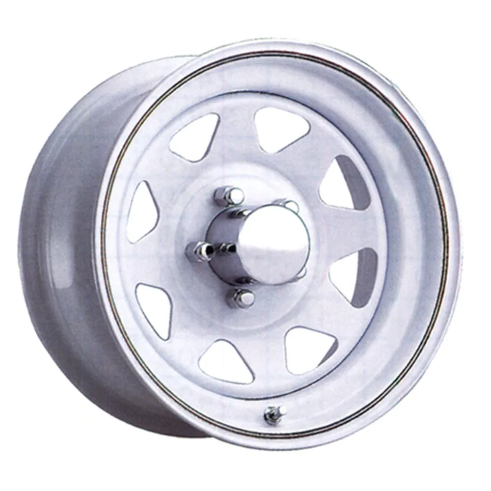 thumbnail image 2 of Major White Steel Trailer Wheel/Rim – 4 Lug, 8" Diameter, Fits 18.5x8.50-8 & 18.5x9.50-8 Tires 2 of 6