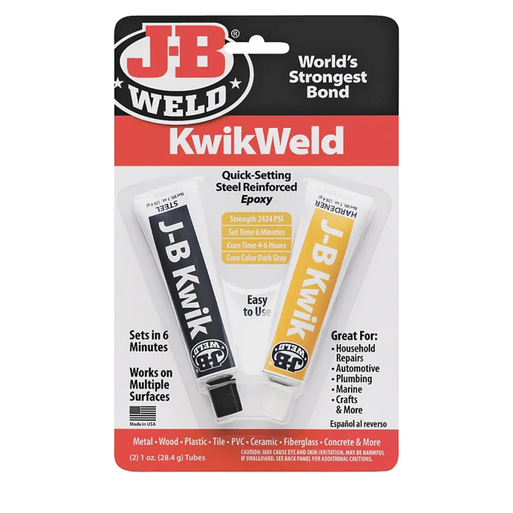 J-B Weld 50176 KwikWeld Steel Reinforced Epoxy Syringe - Dries Dark Grey - 25