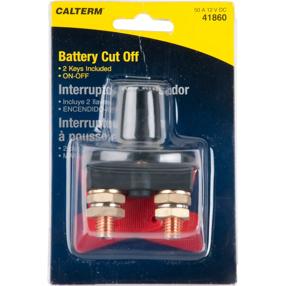 CarBole 125-Amp Master Battery Disconnect Switch – 2-Post SPST Cut Off – 6V-36V – With Emergency Decal
