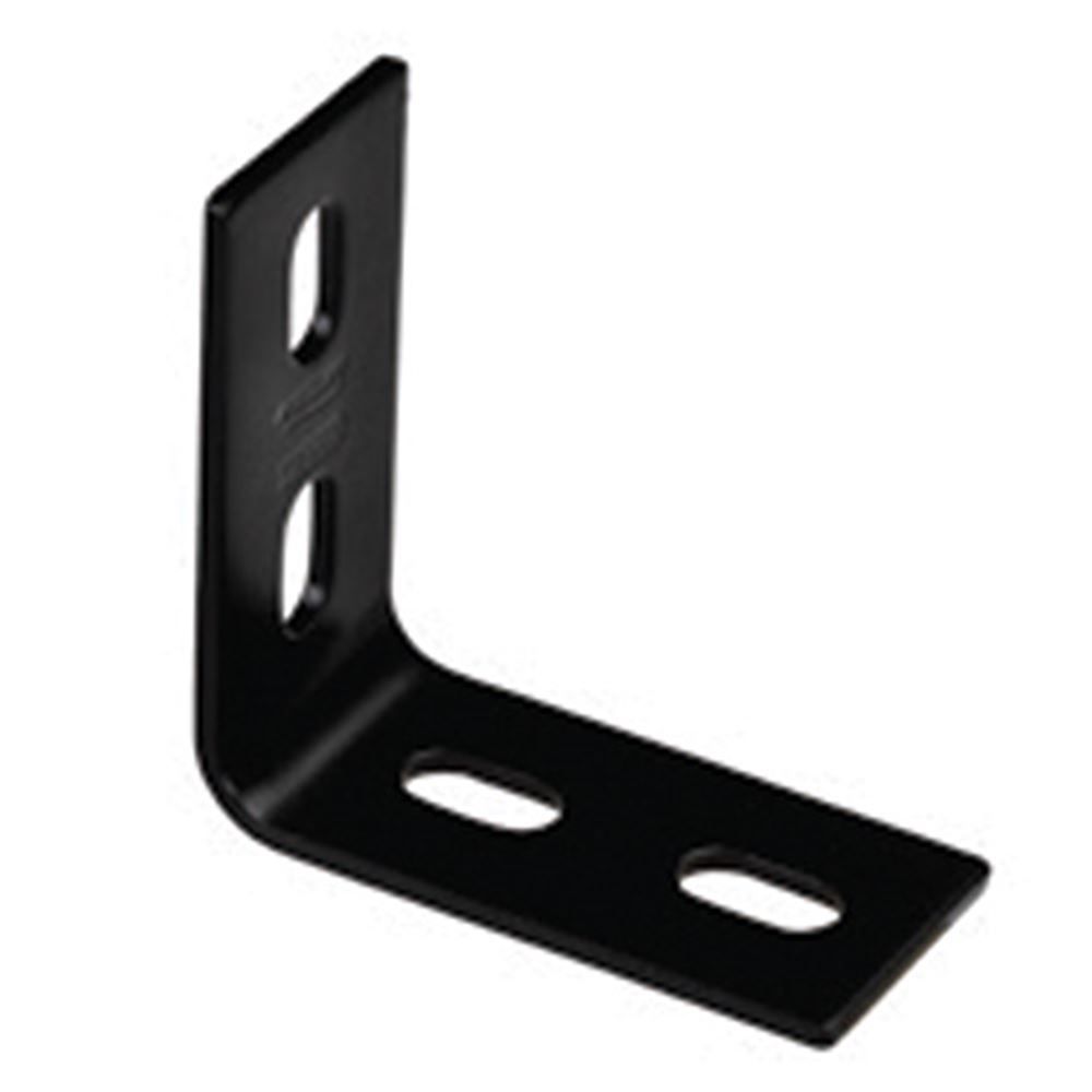 Steel Corner Brace, Black, 6-1/4 In. x 1-1/2 In. x 1/4 In.