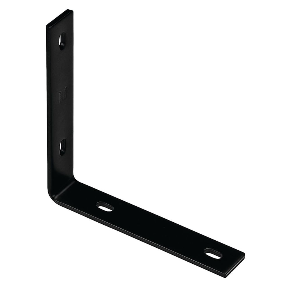 Steel Corner Brace, Black, 8-1/4 In. x 1-1/2 In. x 1/4 In.