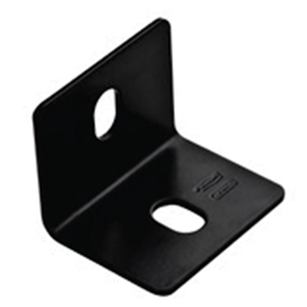 Square Corner Brace, Steel, Black, 2-2/5 In. x 3 In. x 1/8 In.
